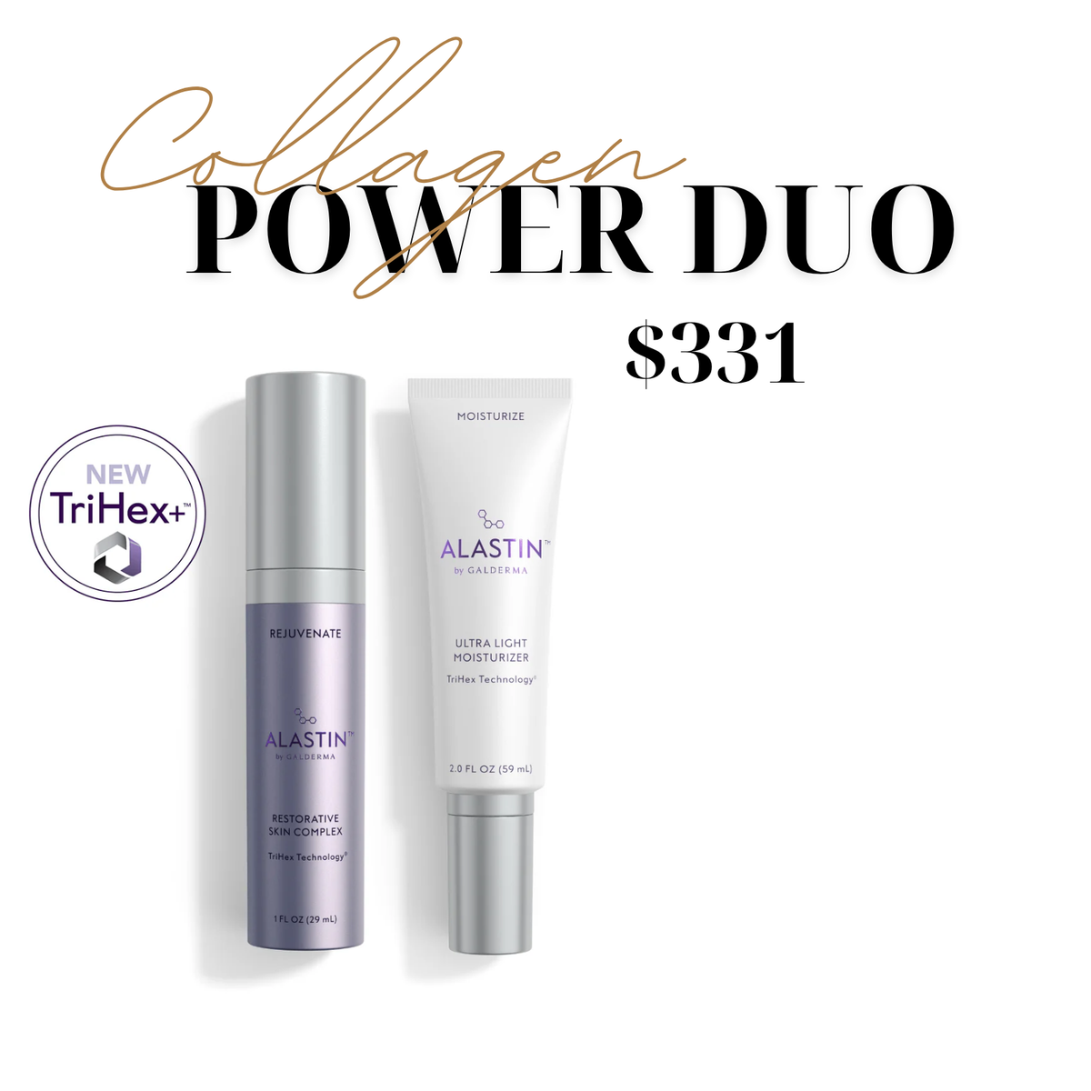Alastin Collagen Power Duo, $331: Restorative Skin Complex and Ultra Light Moisturizer